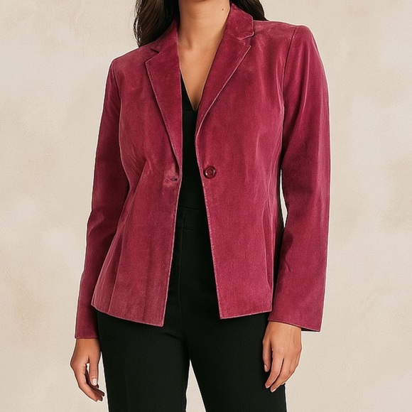 🤠 Alfani / leather Suede Pink Purple Jacket - Picture 2 of 13